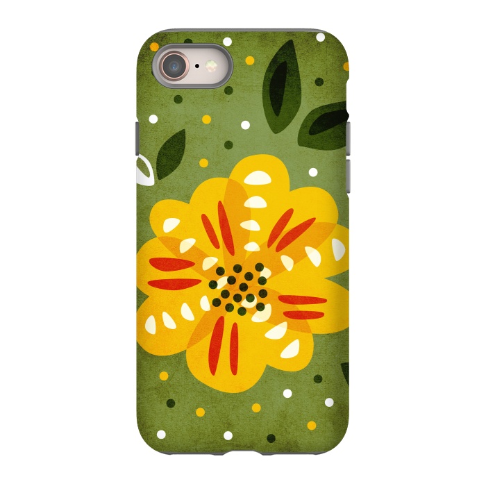 iPhone 8 StrongFit Abstract Yellow Spring Flower by Boriana Giormova