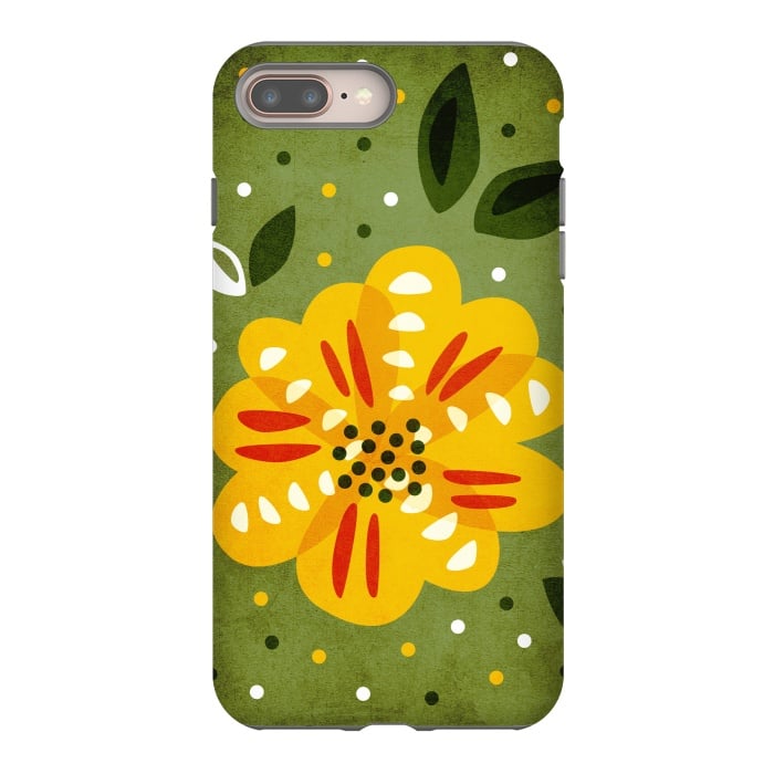 iPhone 8 plus StrongFit Abstract Yellow Spring Flower by Boriana Giormova