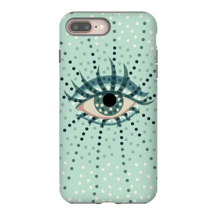 iPhone 8 plus StrongFit Beautiful Abstract Dotted Blue Eye by Boriana Giormova