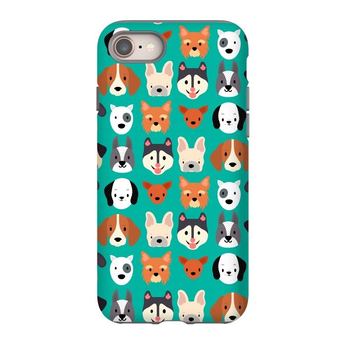 iPhone 8 StrongFit Dog faces pattern by Maria Jose Da Luz