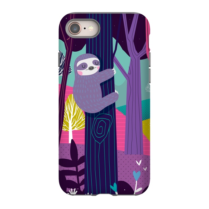 iPhone 8 StrongFit Sloth in the woods by Maria Jose Da Luz