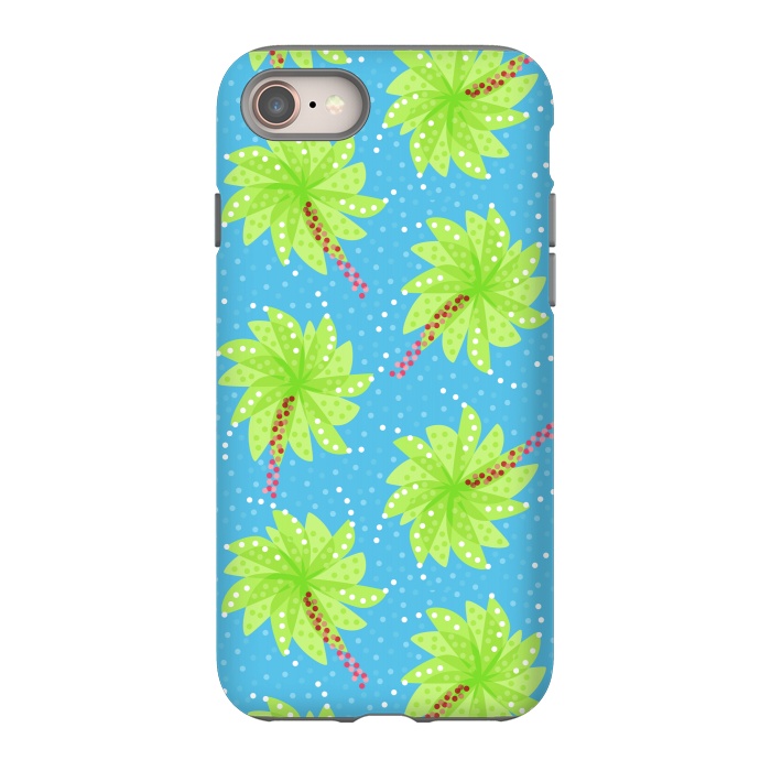 iPhone 8 StrongFit Abstract Flower-like Palm Trees Pattern by Boriana Giormova