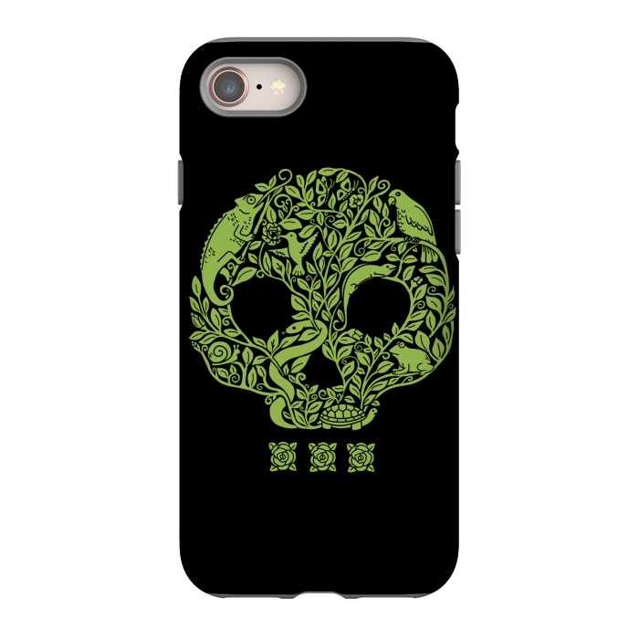 iPhone 8 StrongFit Green Skull by Coffee Man