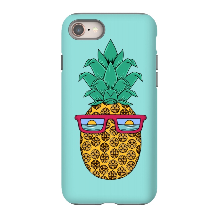 iPhone 8 StrongFit Floral Pineapple by Coffee Man