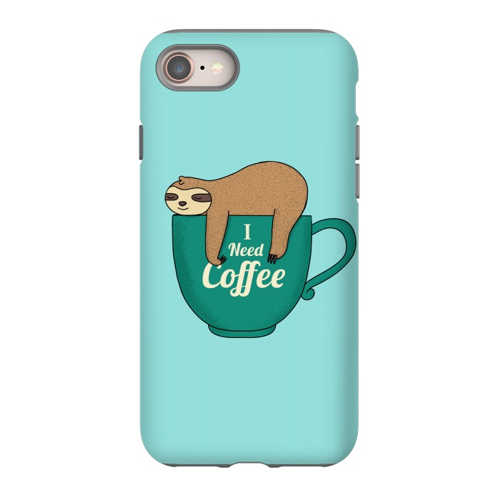 iPhone 8 StrongFit I need Coffee green by Coffee Man