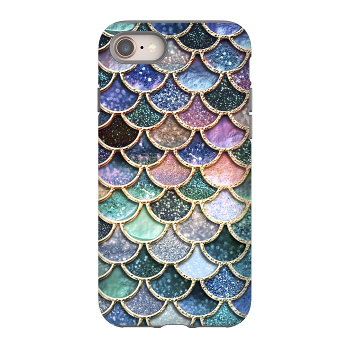 iPhone 8 StrongFit Multicolor Metal Mermaid Scales by  Utart