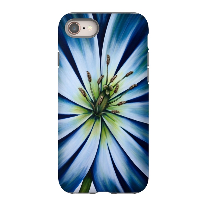 iPhone 8 StrongFit Blue Tulip Flower by Denise Cassidy Wood