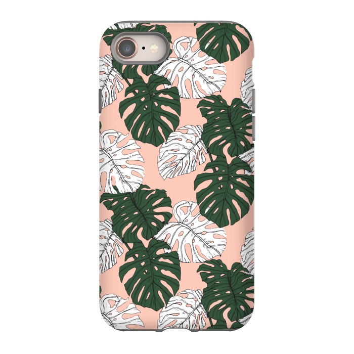 iPhone 8 StrongFit Hand drawing monstera pastel color by Mmartabc