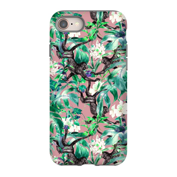 iPhone 8 StrongFit Monkeys in the flowery jungle I by Mmartabc