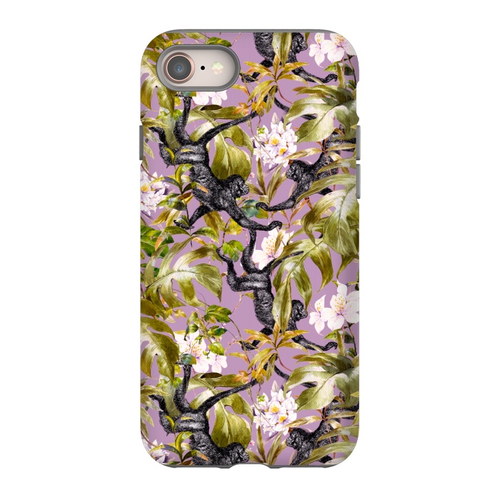 iPhone 8 StrongFit Monkeys in the flowery jungle II by Mmartabc