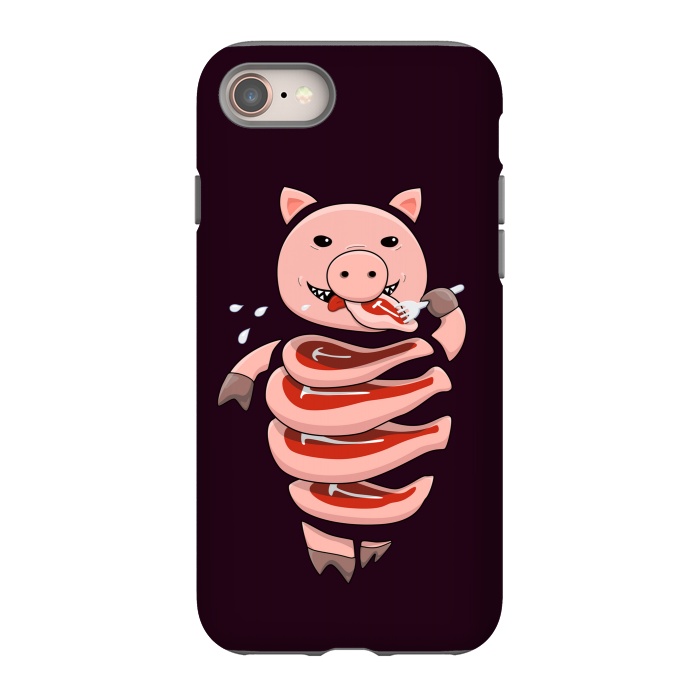 iPhone 8 StrongFit Dark Hungry Self Eating Cut In Steaks Pig by Boriana Giormova