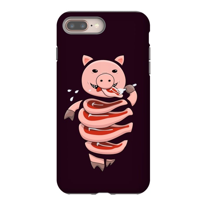 iPhone 8 plus StrongFit Dark Hungry Self Eating Cut In Steaks Pig by Boriana Giormova