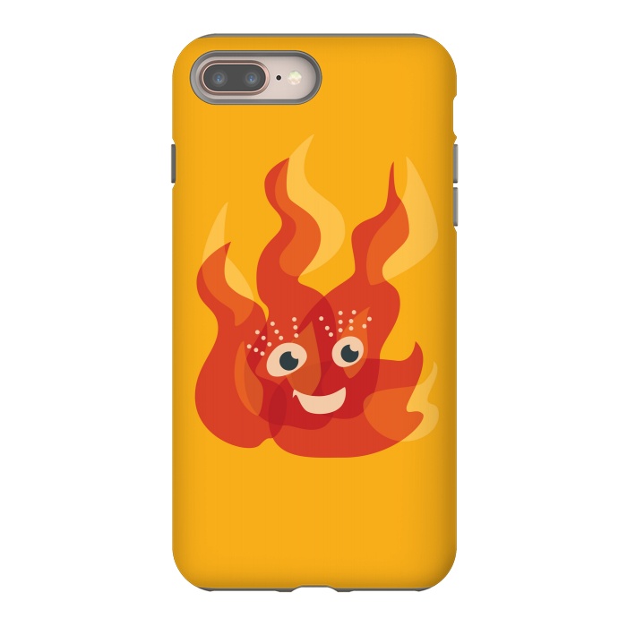 iPhone 8 plus StrongFit Happy Burning Fire Flame Character by Boriana Giormova