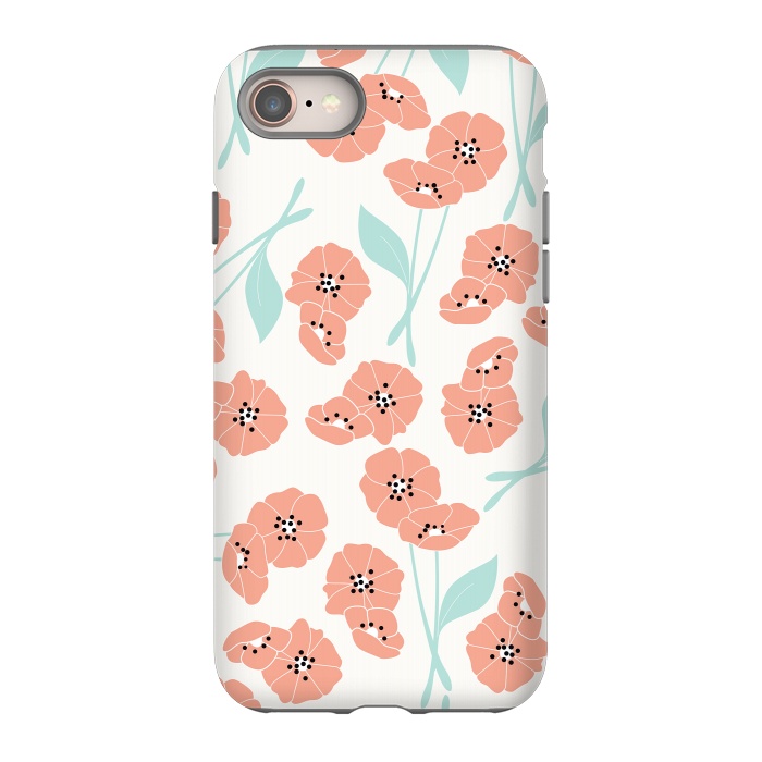 iPhone 8 StrongFit Delicate Flowers White by Jelena Obradovic