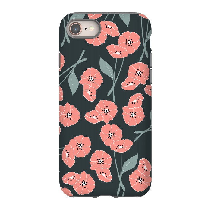 iPhone 8 StrongFit Delicate Flowers Dark by Jelena Obradovic