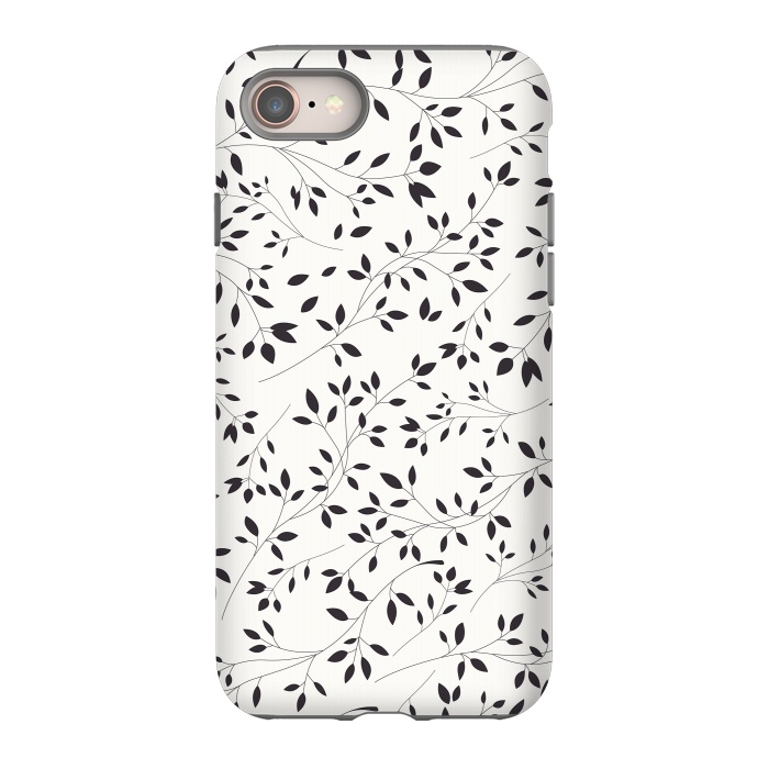 iPhone 8 StrongFit Delicate Floral B&W by Jelena Obradovic