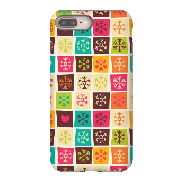 iPhone 8 plus StrongFit Snowflakes and Hearts by Jelena Obradovic