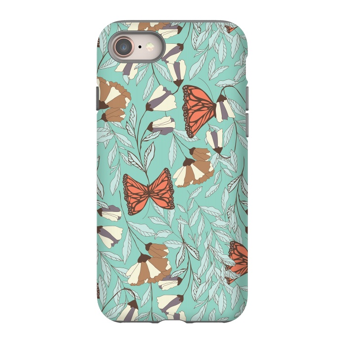 iPhone 8 StrongFit Romantic Butterflies Blue by Jelena Obradovic