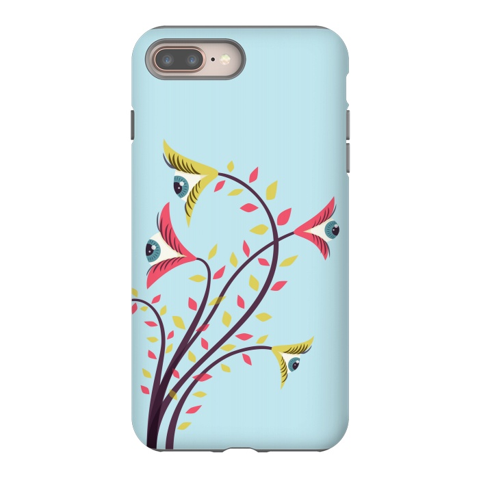 iPhone 8 plus StrongFit Weird Colorful Watching Eyes Flowers by Boriana Giormova