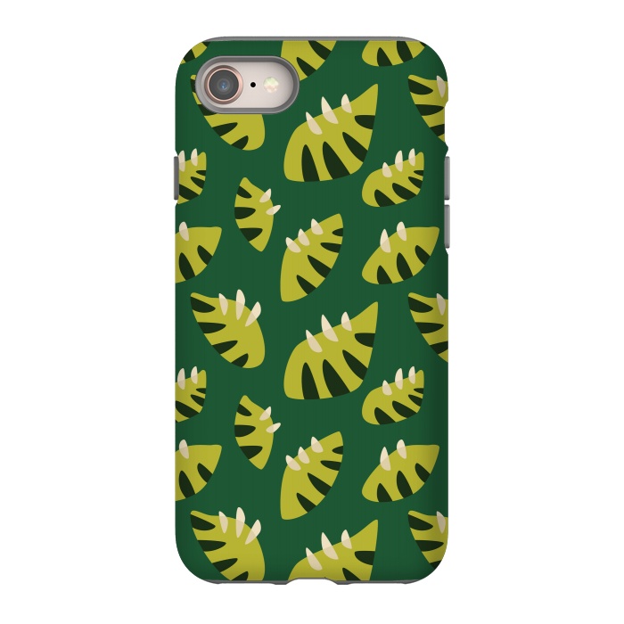 iPhone 8 StrongFit Clawed Abstract Green Leaf Pattern by Boriana Giormova