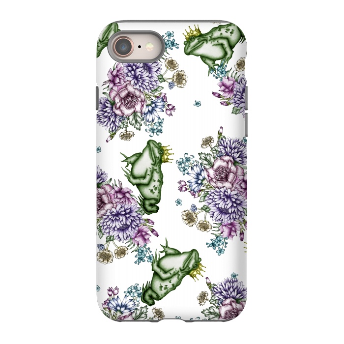 iPhone 8 StrongFit Frog Prince Floral Pattern by ECMazur 