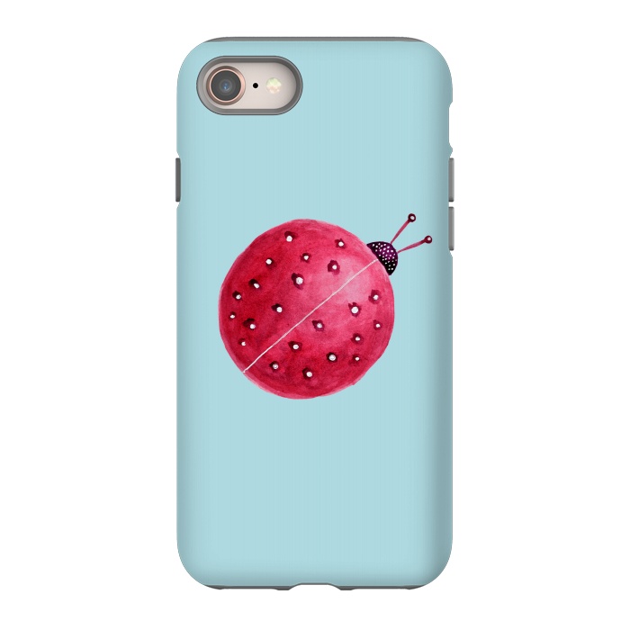 iPhone 8 StrongFit Pretty Spherical Abstract Watercolor Ladybug by Boriana Giormova