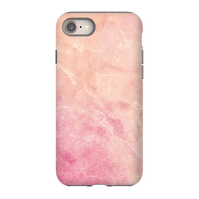 iPhone 8 StrongFit Peach pink marble by Oana 