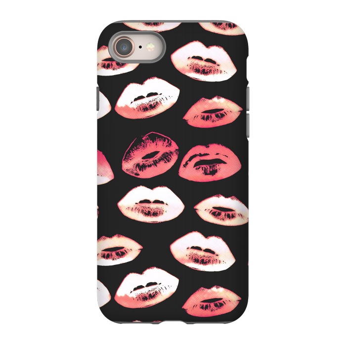 iPhone 8 StrongFit Red pink lipstick kisses by Oana 