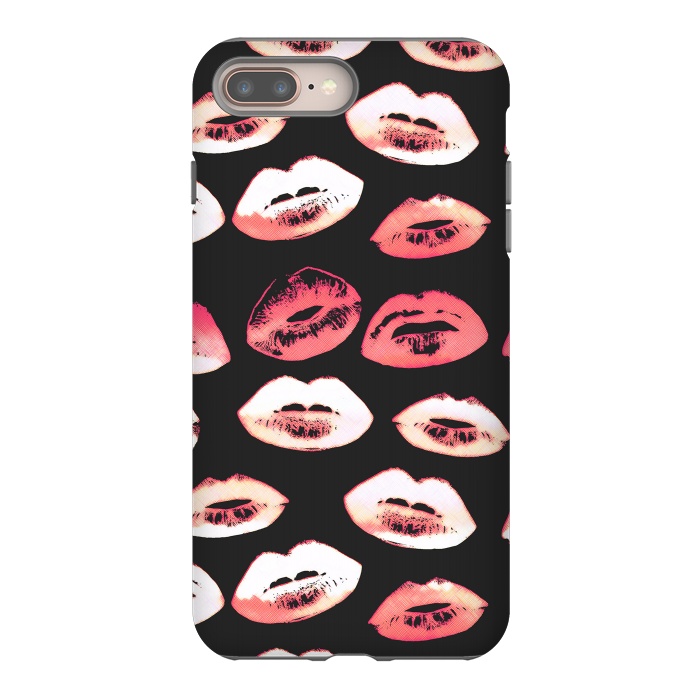 iPhone 8 plus StrongFit Red pink lipstick kisses by Oana 