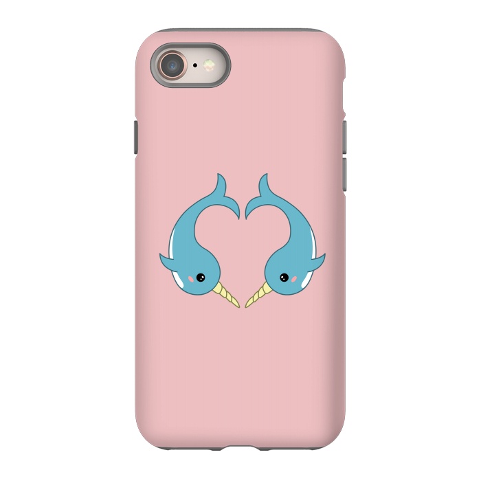 iPhone 8 StrongFit Narwhal heart by Laura Nagel