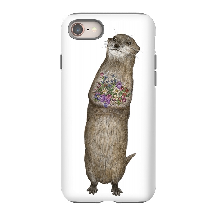 iPhone 8 StrongFit Otter and Flowers by ECMazur 