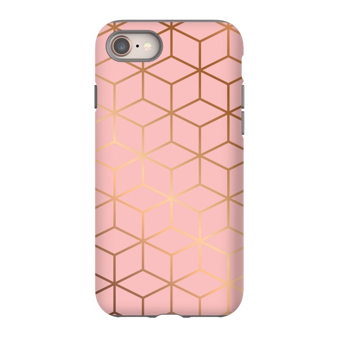 iPhone 8 StrongFit Pink & Gold Geometry 011 by Jelena Obradovic