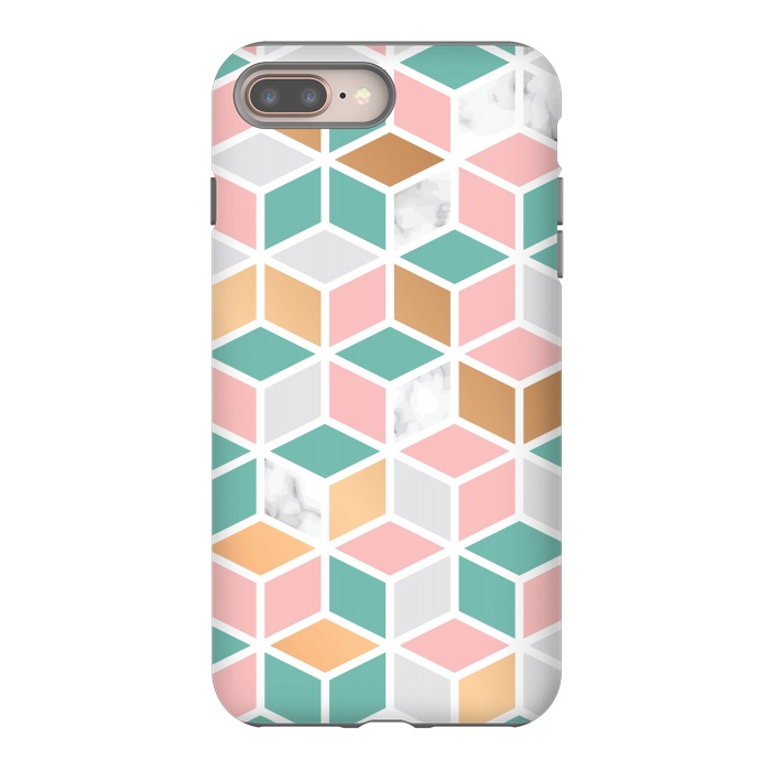 iPhone 8 plus StrongFit Marble Cube Geometry 050 by Jelena Obradovic