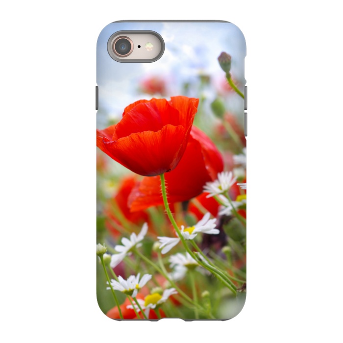 iPhone 8 StrongFit Red & White Flowers by Bledi