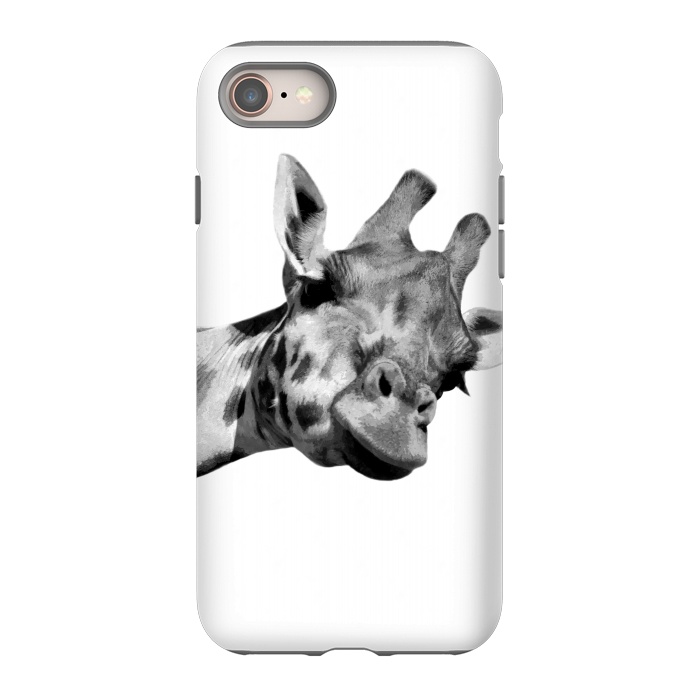 iPhone 8 StrongFit Black and White Giraffe by Alemi