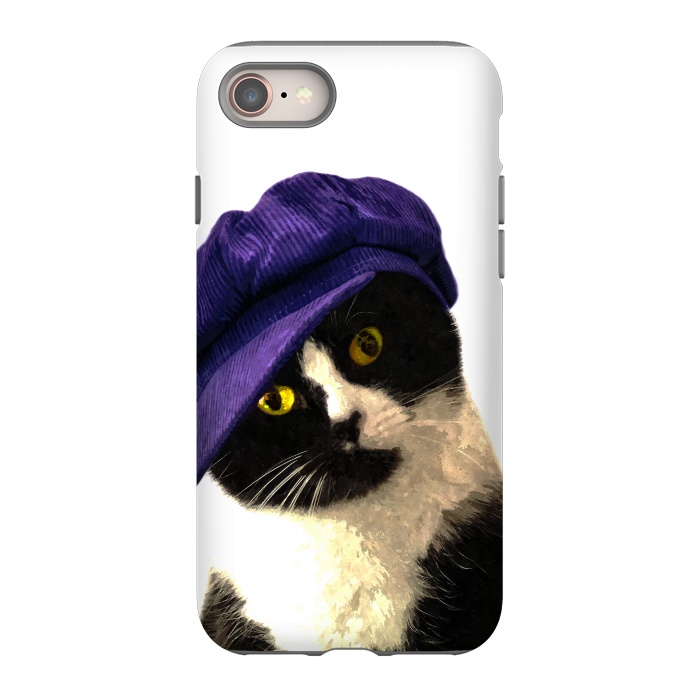 iPhone 8 StrongFit Cute Cat Blue Hat by Alemi