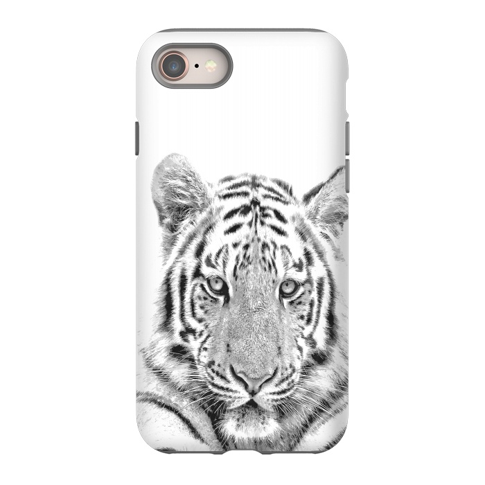 iPhone 8 StrongFit Black and White Tiger by Alemi