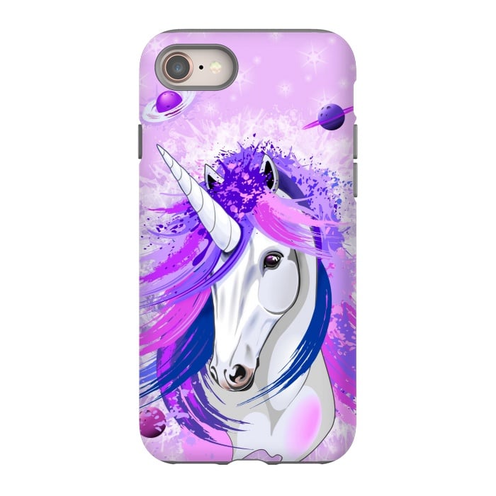 iPhone 8 StrongFit Unicorn Spirit Pink and Purple Mythical Creature by BluedarkArt