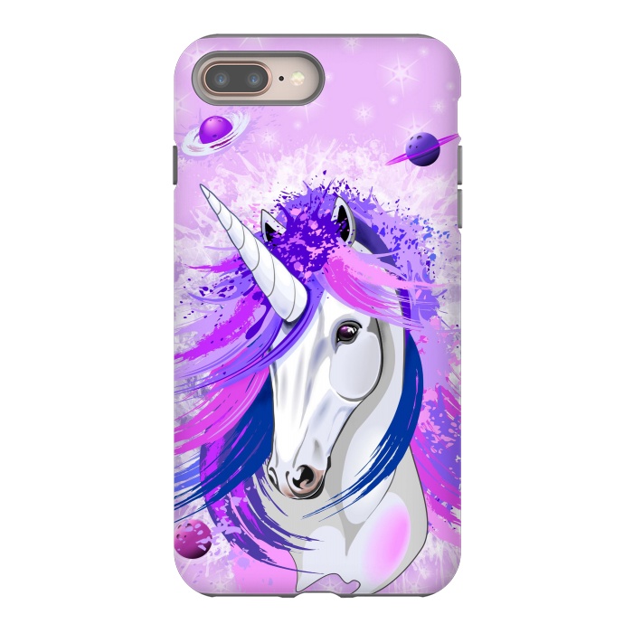 iPhone 8 plus StrongFit Unicorn Spirit Pink and Purple Mythical Creature by BluedarkArt