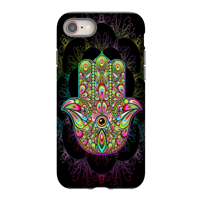 iPhone 8 StrongFit Hamsa Hand Psychedelic Amulet  by BluedarkArt