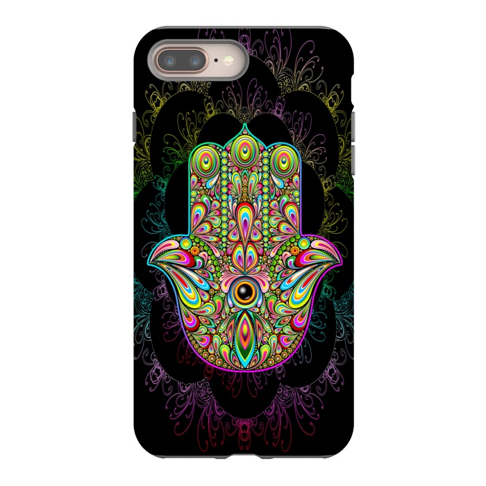 iPhone 8 plus StrongFit Hamsa Hand Psychedelic Amulet  by BluedarkArt