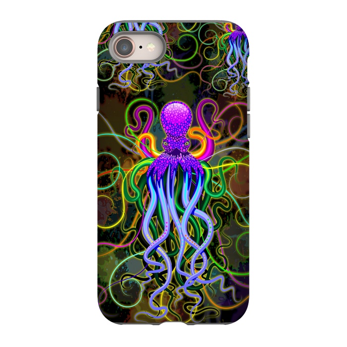 iPhone 8 StrongFit Octopus Psychedelic Luminescence by BluedarkArt