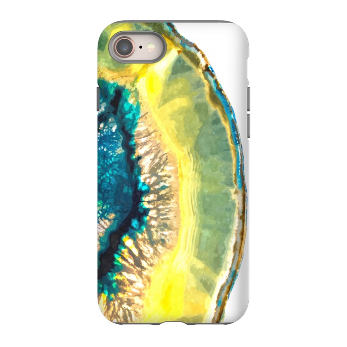 iPhone 8 StrongFit Blue and Yellow Agate by Alemi
