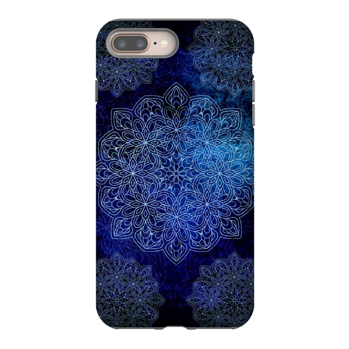 iPhone 8 plus StrongFit Blue Mandala  by Rossy Villarreal