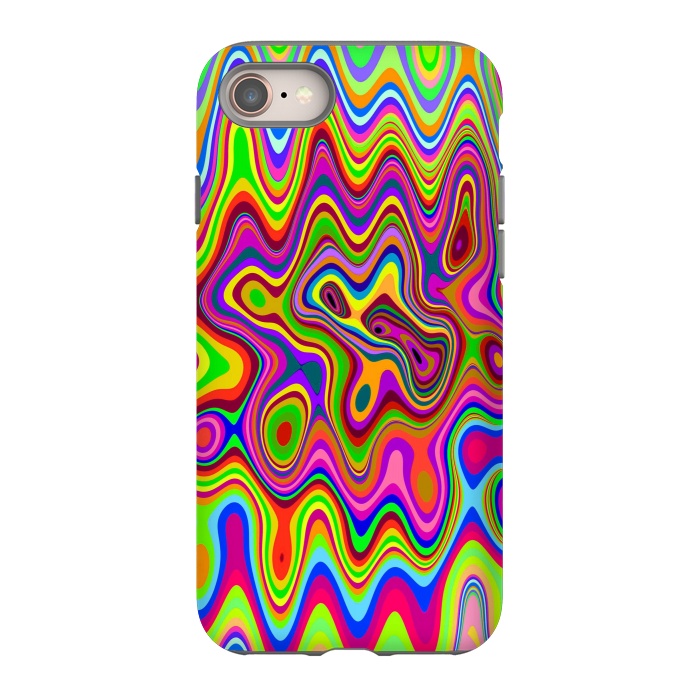 iPhone 8 StrongFit Psychedelic Glowing Colors Pattern by BluedarkArt
