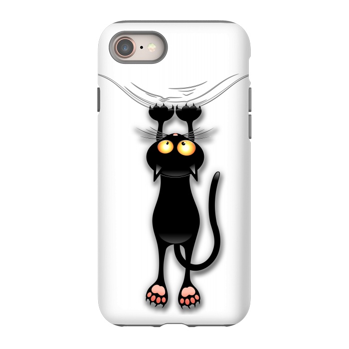 iPhone 8 StrongFit Fun and Naughty Cat Falling Down  by BluedarkArt