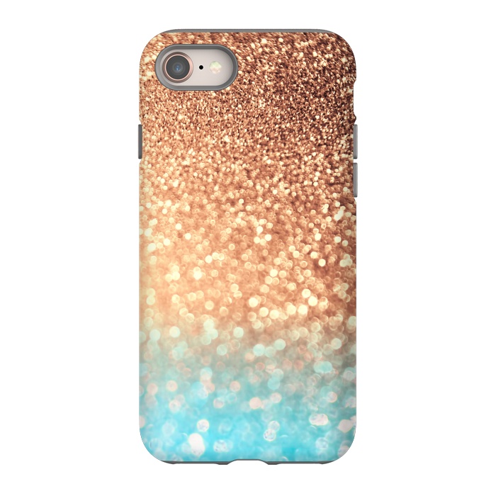 iPhone 8 StrongFit Mermaid Blue and Rose Gold Blush Glitter by  Utart