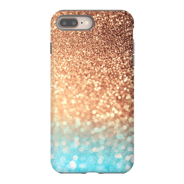 iPhone 8 plus StrongFit Mermaid Blue and Rose Gold Blush Glitter by  Utart