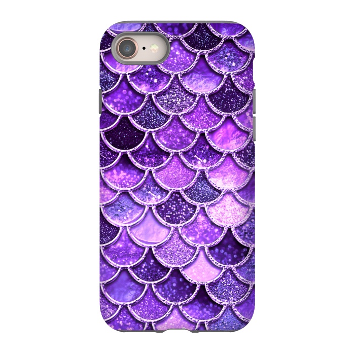 iPhone 8 StrongFit Ultra Violet Glitter Mermaid Scales by  Utart
