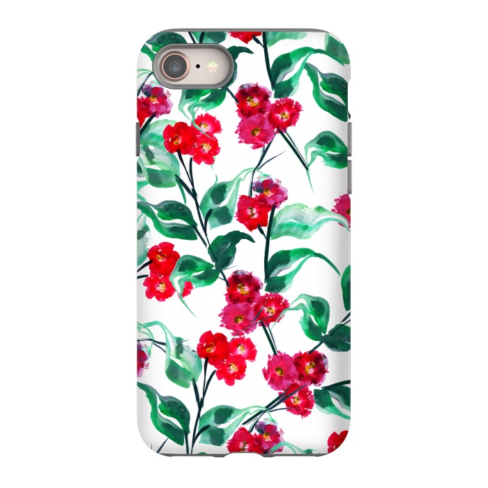 iPhone 8 StrongFit Tropical Watercolor Flower Pattern VII by Bledi